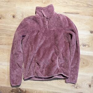 Eddie Bauer Plush Quilted Half-Zip Pullover - Dusty Rose